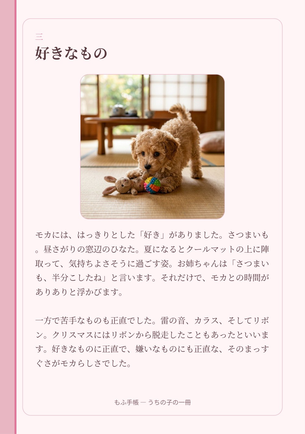 うちの子の一冊 7/23：三 ― 好きなもの